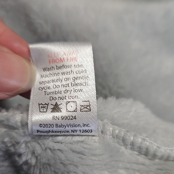 Hudson Baby Elephant Hooded Baby Robe 0-9M Gray with Pink Bow - Picture 7 of 9